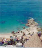 Looking down at one of the Conchas Chinas beaches