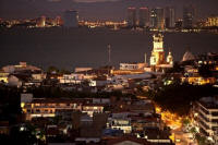 downtown at night puerto vallarta, mexico