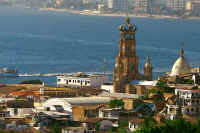 downtown puerto vallarta and bay with panoramic views from the villa