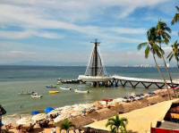 new pier on Los Muertos beach in Puerto Vallarta Mexico