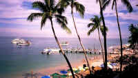 the old pier on playa los muertos beach vallarta mexico