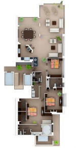 floor plan layout for the molino de agua 110 condo