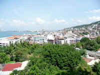 View toward downtown and the north side hotel district