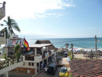 view along los Muertos - the blue chairs gay beach to left