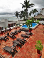 main sundeck terrace and heating pool, beachfront in PV Mexico