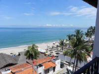 los muertos beach Bay Banderas view looking to hotel zone and marina