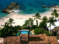 looking down on conchas chinas beach from up above Casa Septiembre villa