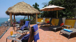 la Villita gay-friendly villa rooftop terrace looking north to downtown puerto vallarta