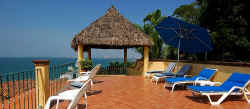 villa rooftop terrace and Banderas Bay ocean view