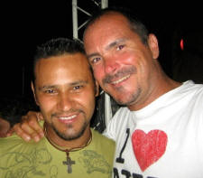 Benoit and friend out carousing at a gay club