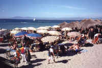 Vallarta gay beach green chairs in January