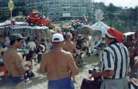 christmas years ago at the gay beach palapas full of toys for the kids
