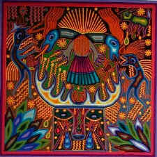 Huichol yarn painting by Jose Benito Sanchez - thanks to arte magico