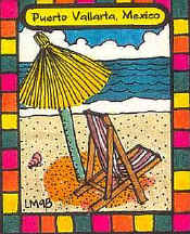 puerto vallarta beaches - artwork logo by lawrence menne