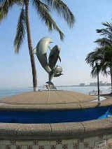 puerto vallarta malecon friendship fountain with dolphins