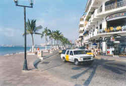 puerto vallarta malecon boardwalk and city downtown