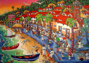 El Malecon de Ayer by artist Ada Colorina - puerto vallarta art galleries - photo thanks to galeria Corsica