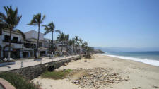 puerto vallarta downtown beach looking south along malecon