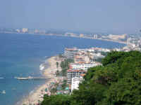 Los Muertos beach and pier in the foreground; downtown Vallarta and hotel district beyond