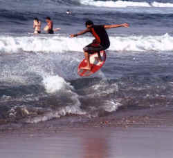 heriberto on the skimboard