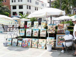 watercolor painting on display